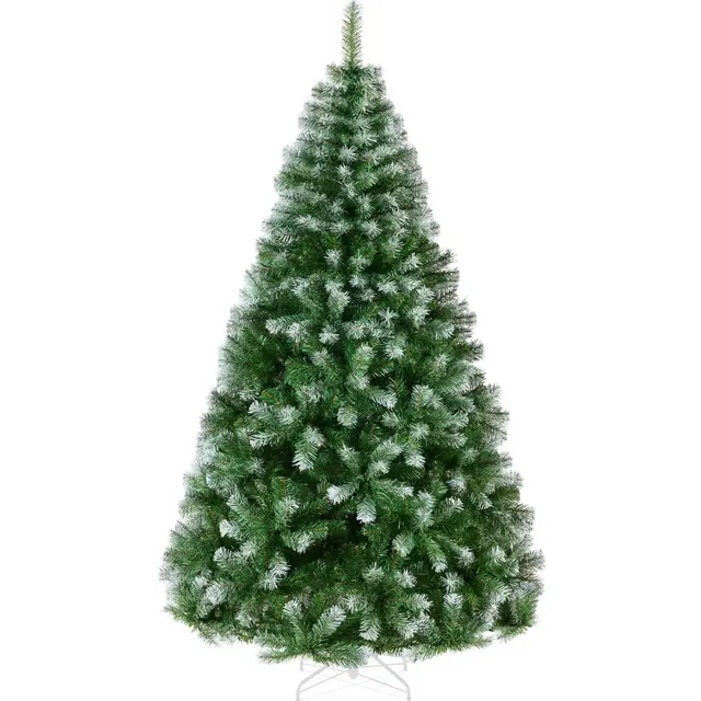 Best Choice Products Artificial Christmas Tree, 6ft Premium Unlit Pine Design, Dense Branches w/Easy Assembly - Frosted Pine