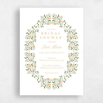 White Wedding Wedding Shower Invitation - Oriel Portrait