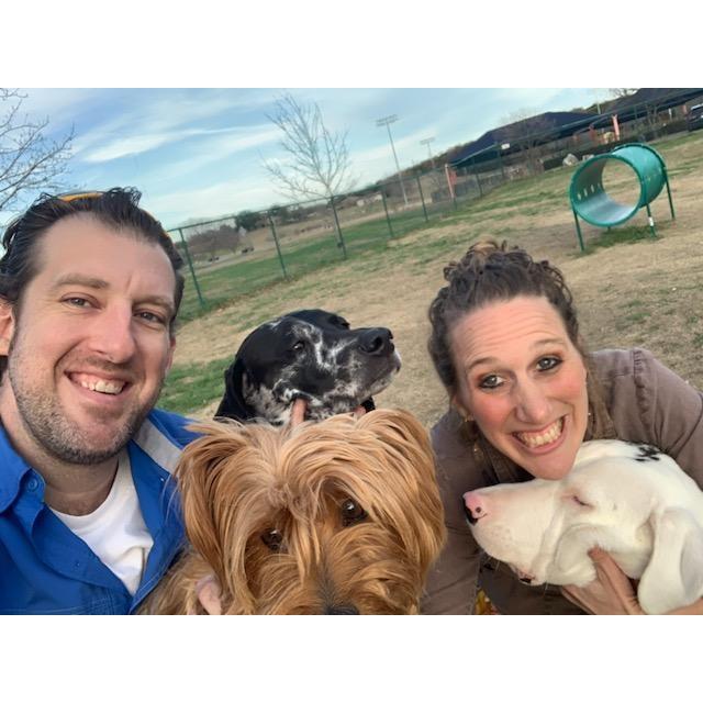 We got all of our dogs in the picture with us!!