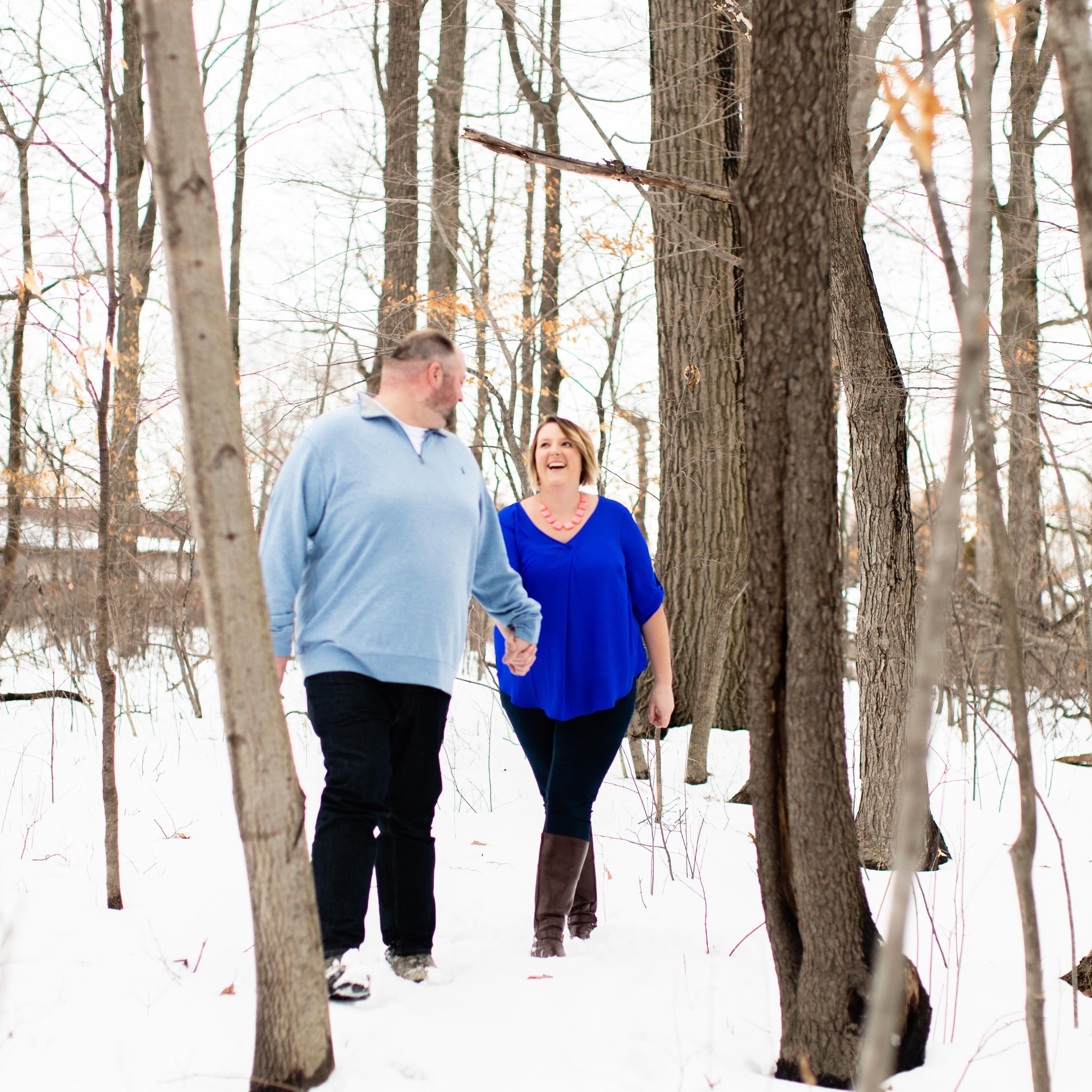 Don't mind us walking in the trees, in February, without jackets on