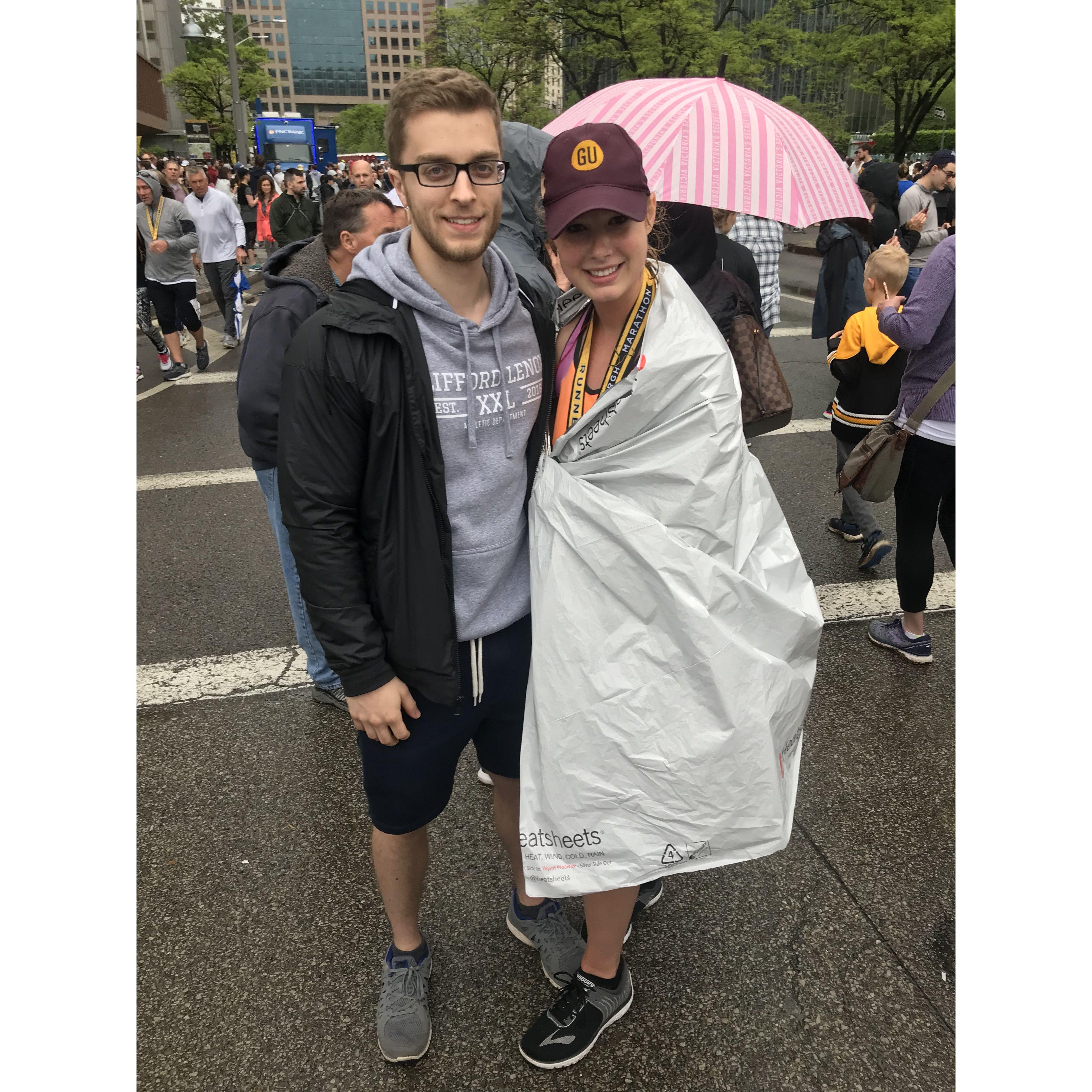 After Rachel ran the Pittsburgh half marathon. 2019.