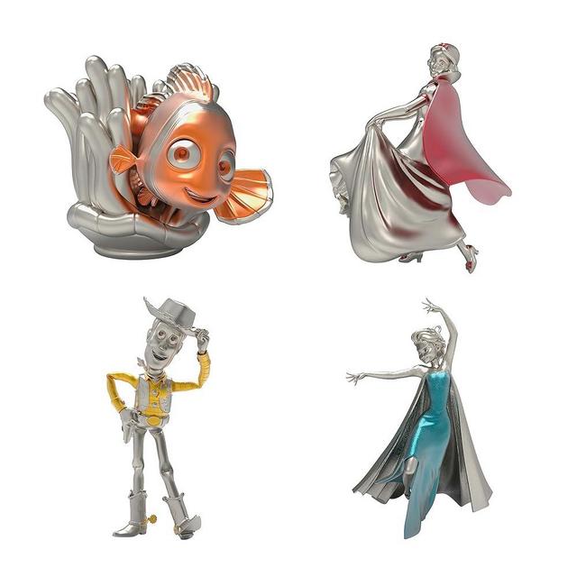 Hallmark Keepsake Christmas Ornaments 2023, Disney 100 Years of Wonder Pixar and Princesses, Set of 4, Gifts for Disney Fans