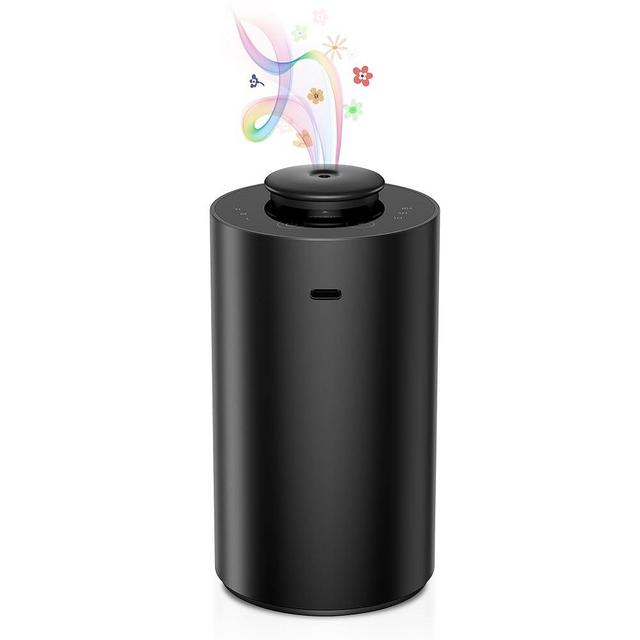 Airversa Waterless Essential Oil Diffuser for Home Aromatherapy Scent Diffusers with 3 Timer Settings or Timer-Off, 3 Mist Levels for Car Room Studio Office, ANX Premium Metal Black