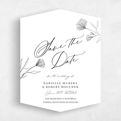 White Diamond Wedding Save the Date - Ingrid Portrait