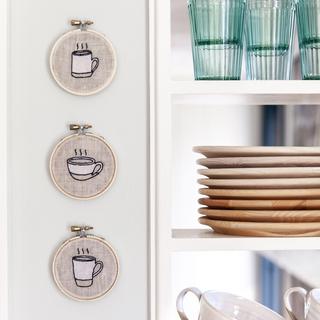 3-Piece Farmhouse Embroidered Mug Hoop Ornament Set