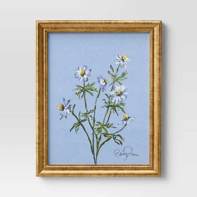8" x 10" Flora Framed Wall Canvas Blue - Threshold™