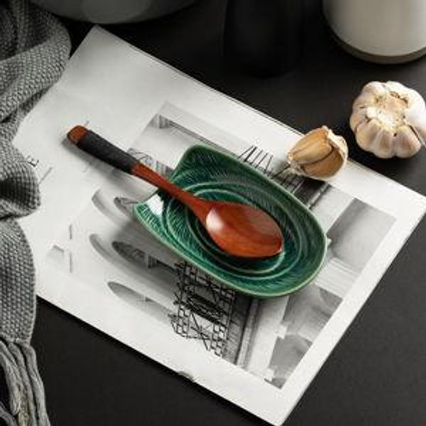 Ceramic Spoon Rest - Green