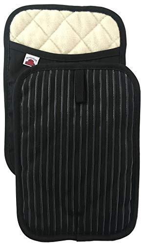 Big Red House Pot Holders, with The Heat Resistance of Silicone and Flexibility of Cotton, Recycled Cotton Infill, Terrycloth Lining, Set of 2 Black