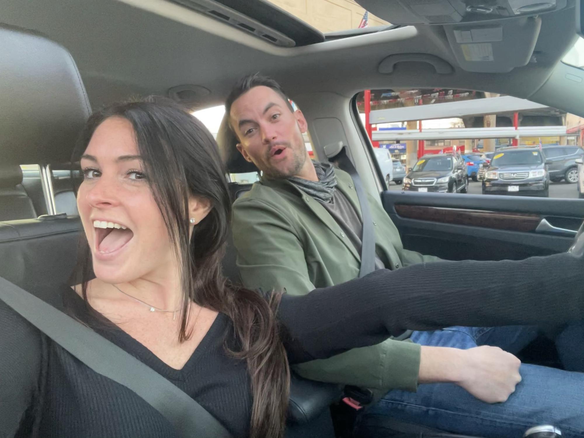 The day we bought our first car.