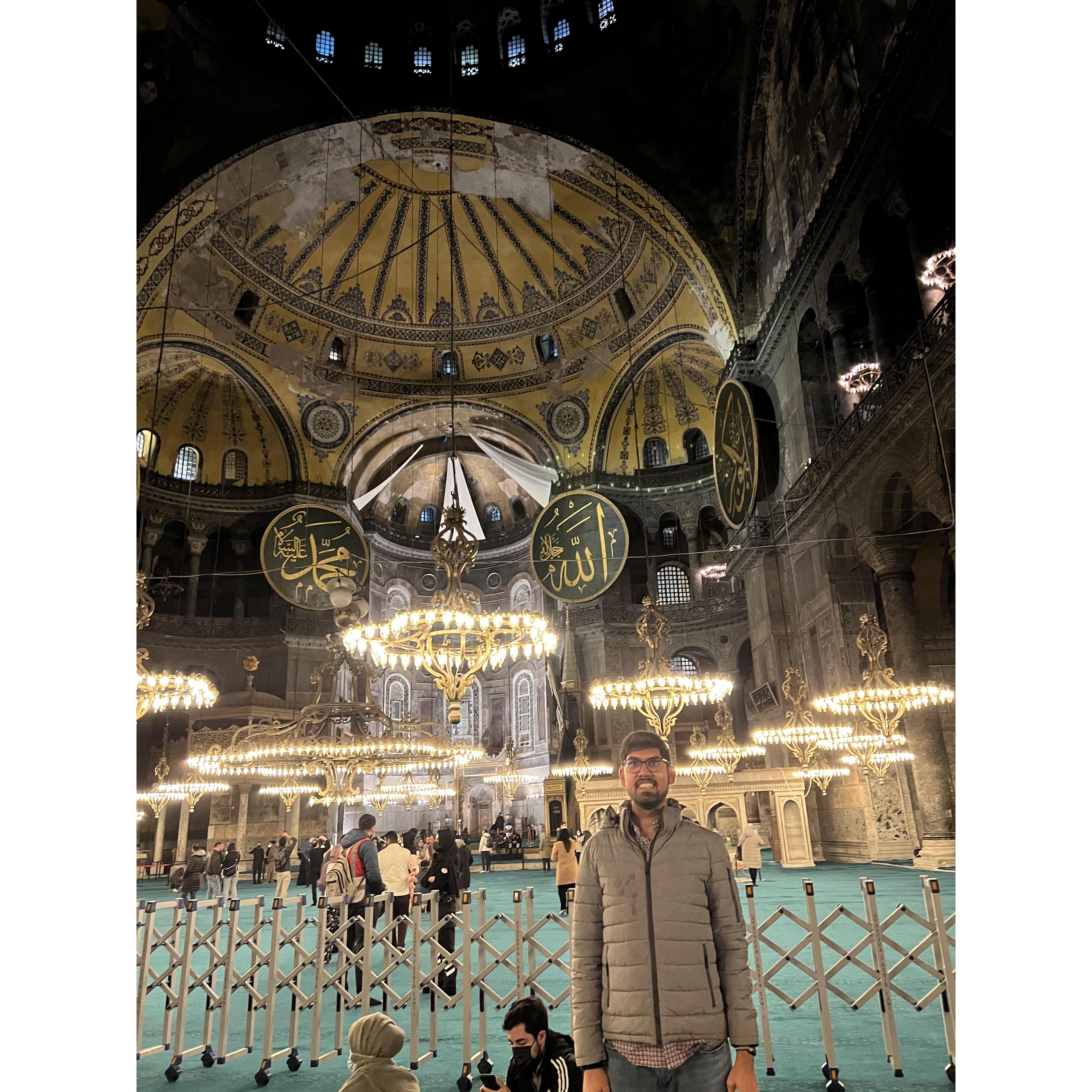Inside the Hagia Sophia Mosque, Istanbul, Turkey