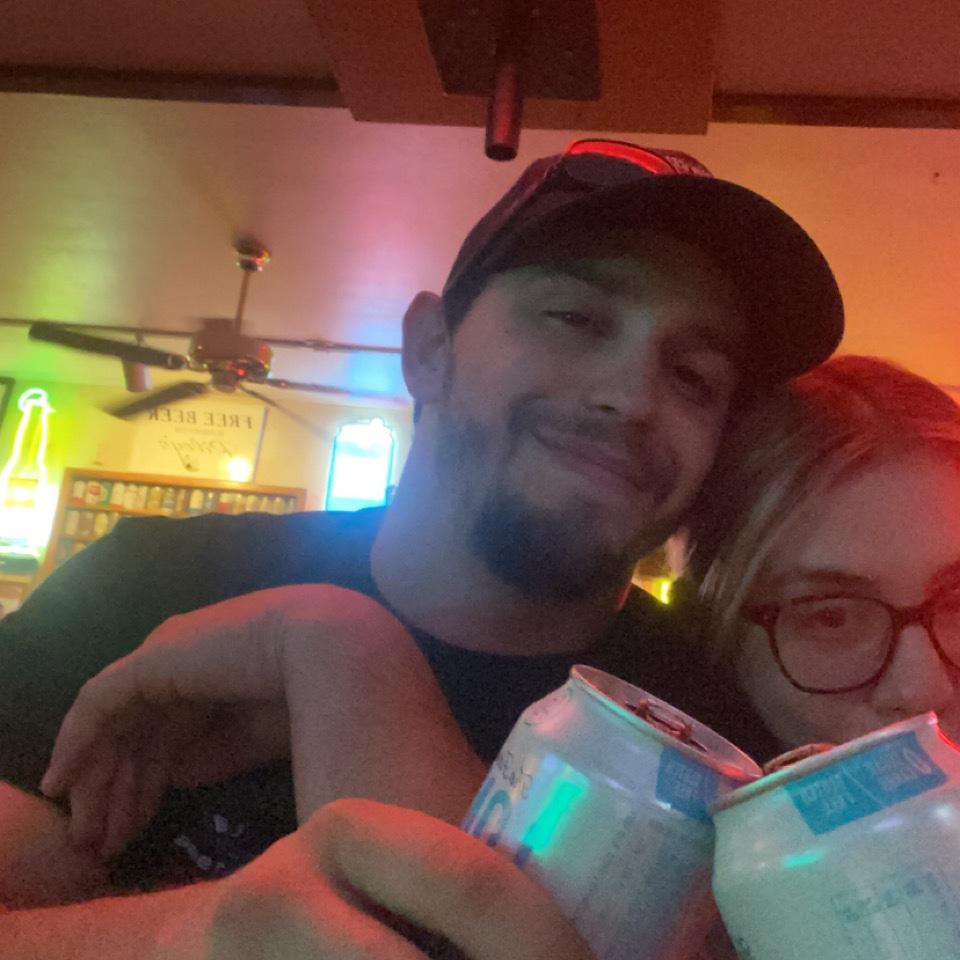 Having a long drink & chicken nuggets in the same spot we met