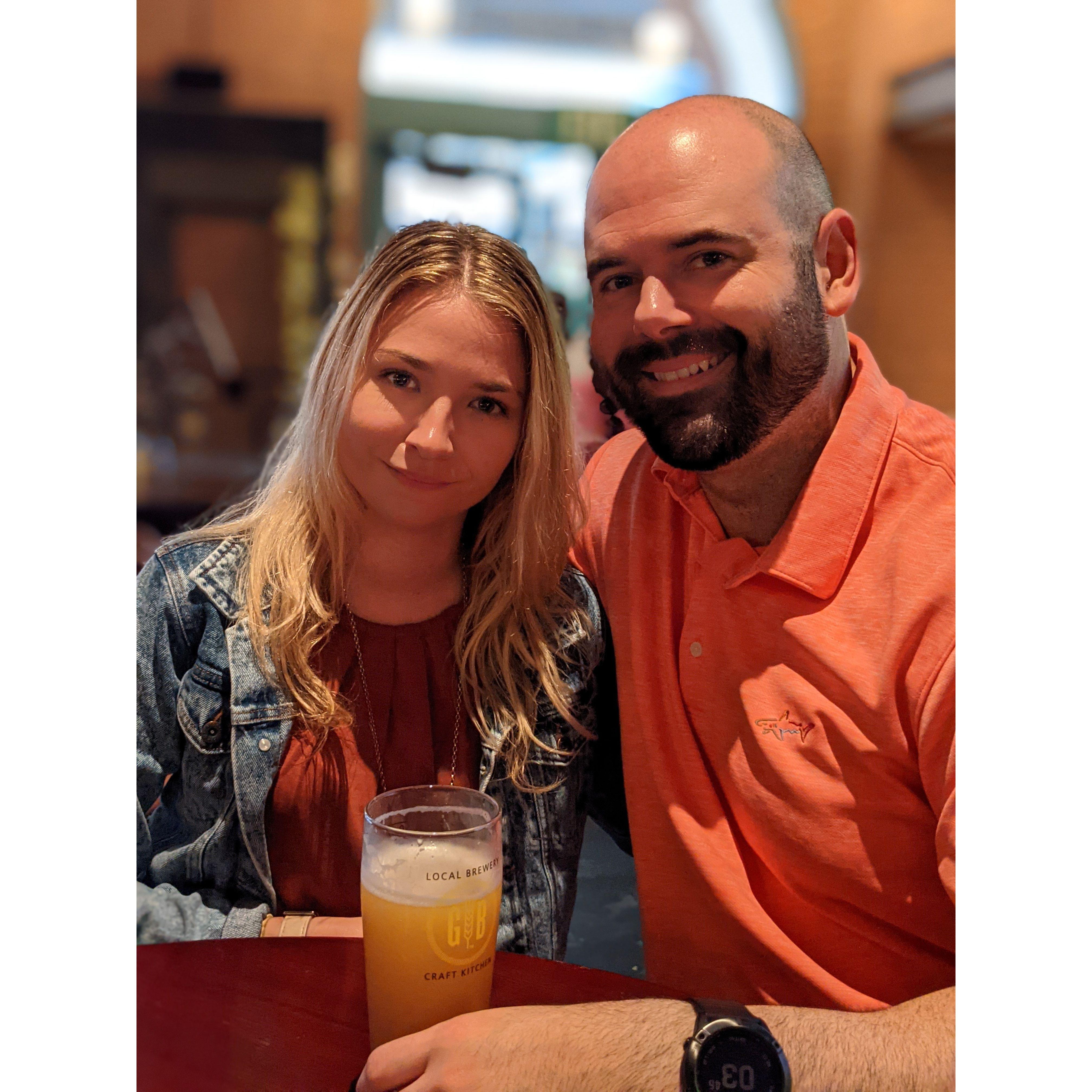 The day before Travis popped the question and after walking through the tropical storm