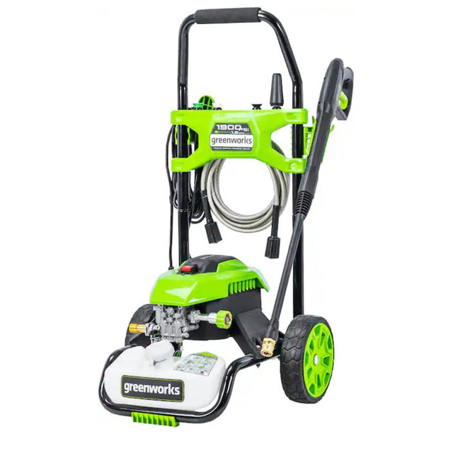Greenworks - Electric Pressure Washer up to 1900 PSI at 1.2 GPM - Green