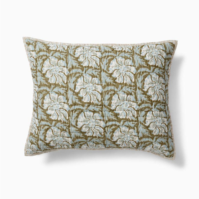 Lennon Floral Reversible Standard Sham, Celadon
