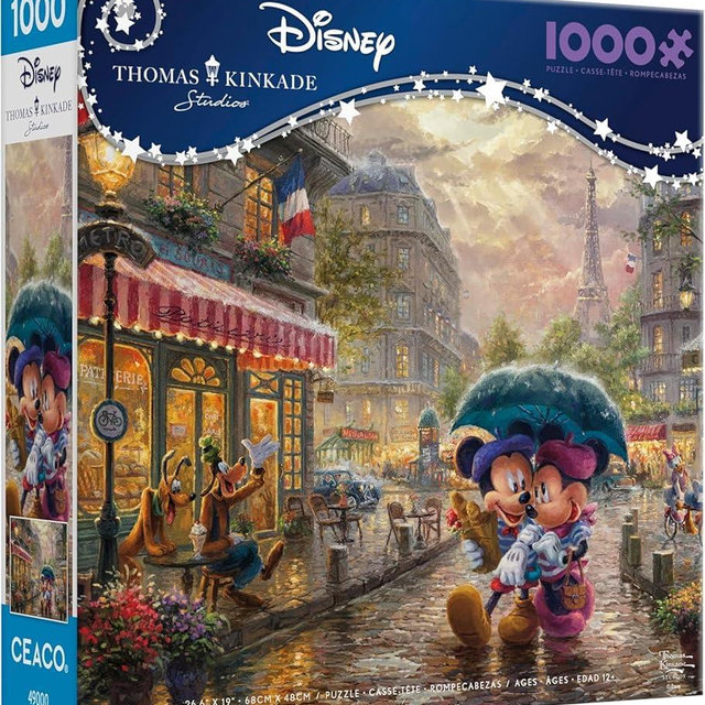 Ceaco - Thomas Kinkade - Disney - Mickey & Minnie in Paris - 1000 Piece Jigsaw Puzzle