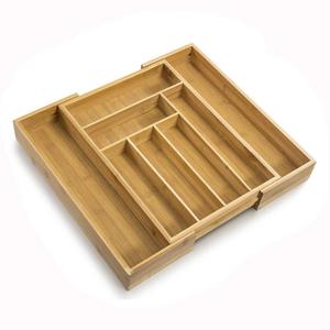 SMAGREHO - Bamboo Expandable Cutlery Tray & Drawer Organizer with 8 Compartments and 2 Adjustable Dimensions