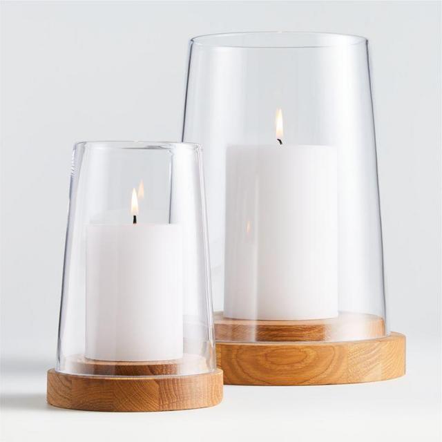 Ellery Hurricane 7.75" Oak Candle Holder (Free Pickup In-Store)