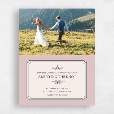Dusty Rose, Pink Wedding Save the Date - Malta Photo