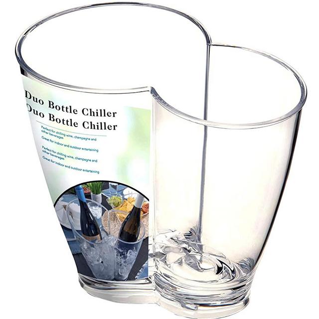 Summer at the Shore Wine and Champagne Duo Bottle Chiller, One Size, Clear