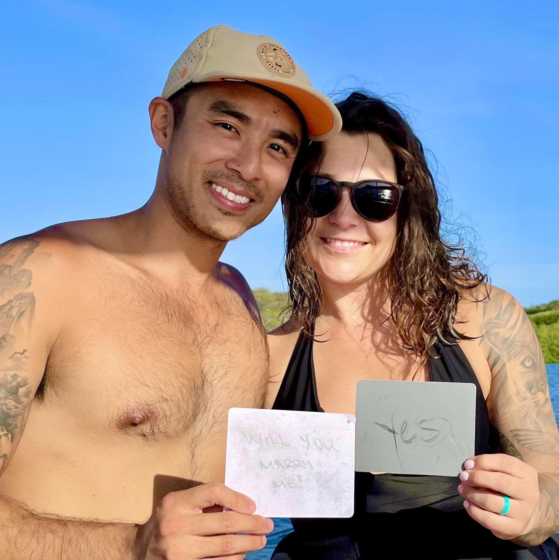 Carder proposed on a dive in Curacao - that's right - UNDER WATER