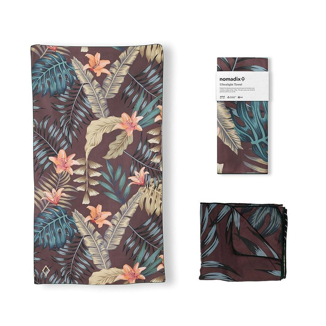 Nomadix Ultralight Towel - Quick Dry & Super Lightweight - Perfect As A Pack Towel to Save On Space - Made with Recycled Materials - Palms Night - 30x54