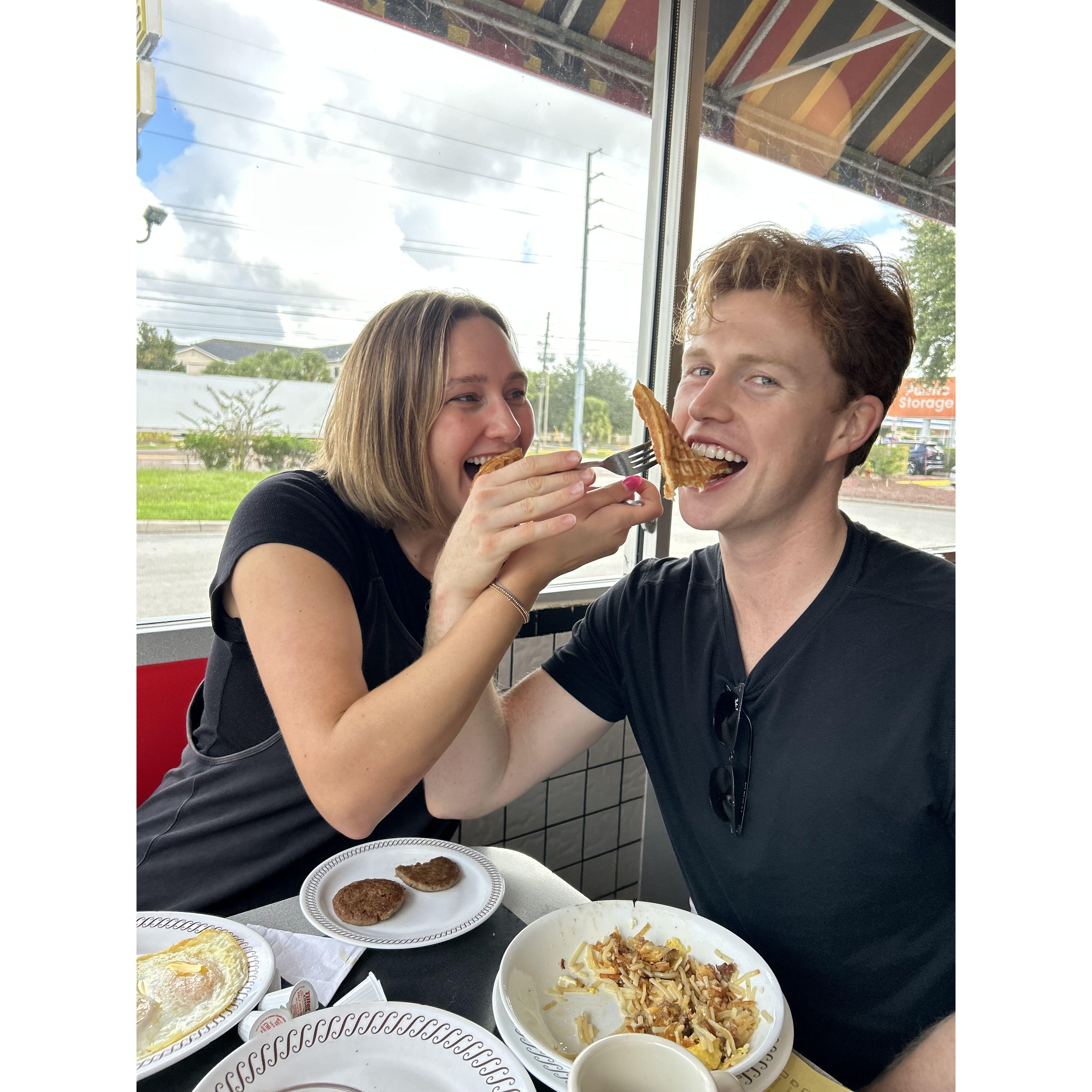 Waffle House date one year before the big day.
