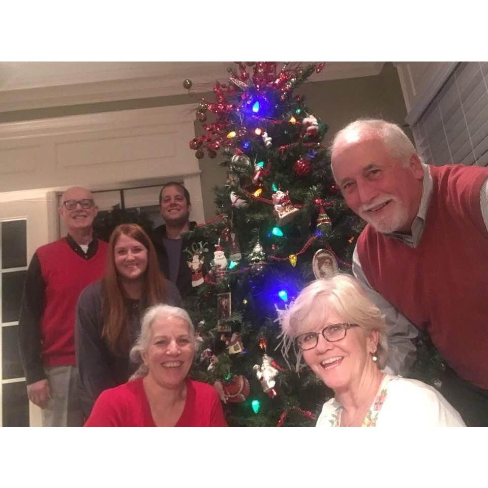 Patrick's parents, my mom and Paul, Patrick and myself. Christmas 2019. π