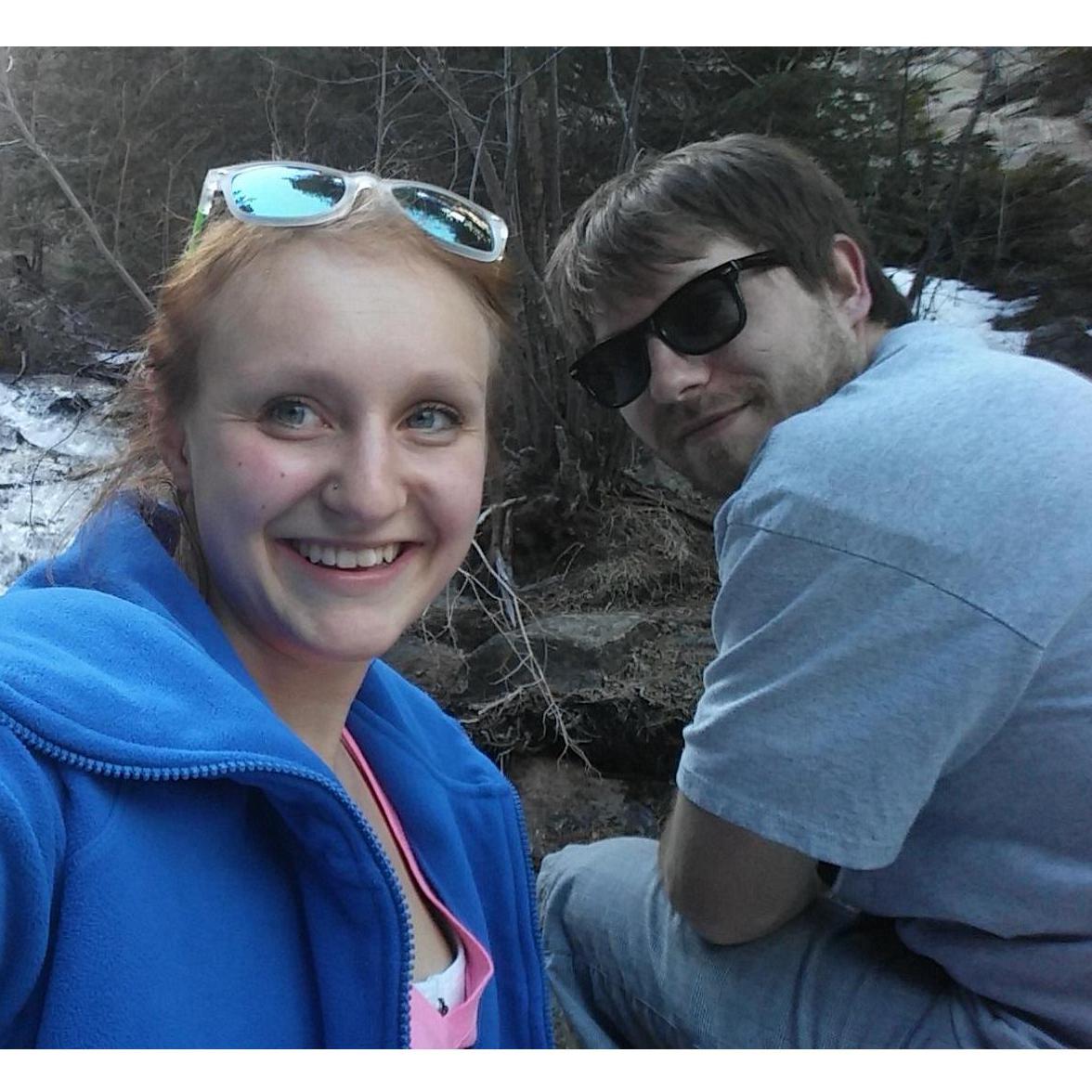 One of our first dates :) Hiking at Bridal Veil falls