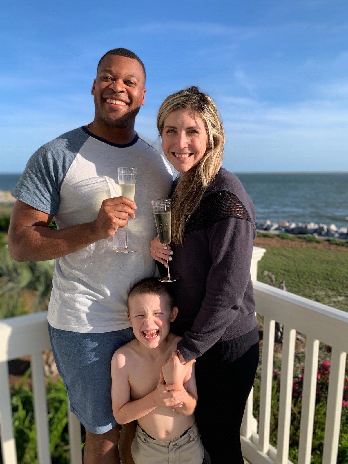 Celebrating our engagement at the beach!