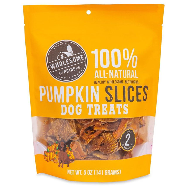 Wholesome Pride Pumpkin Slices Dog Treats – Limited Ingredient, Dehydrated, All Natural, 5 oz