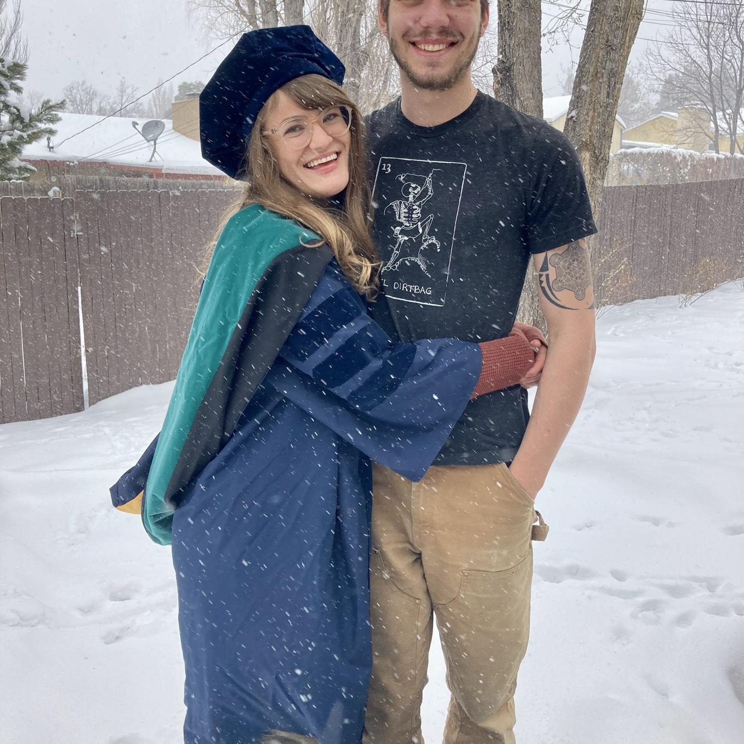 When Grant flew into Flagstaff on a red eye to celebrate Dallas finishing her doctorate degree in 2021