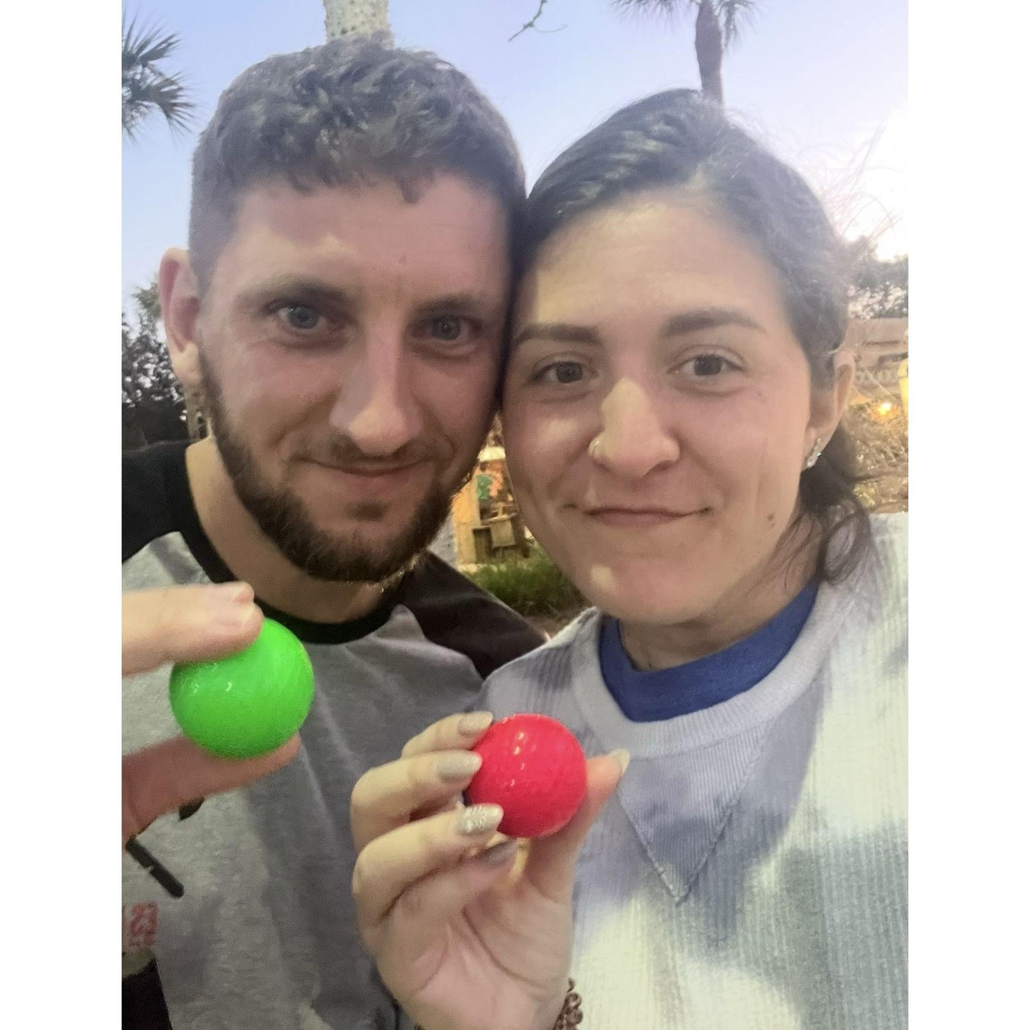 Zac making hard days a little less hard by taking me on an impromptu mini golf date