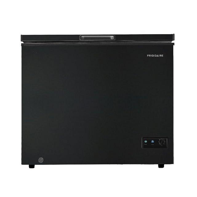 Frigidaire EFRF7003-BLACK Chest Deep Freezer, 7 Cu. Ft, Black Adjustable Thermostat-Removable Vinyl Coated Wire Basket-Easy Defrost Drain