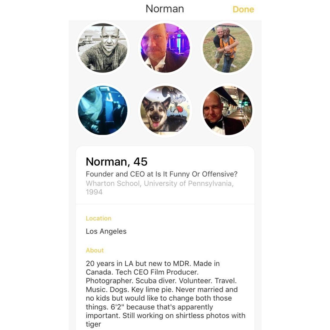 ...and Ioulia swiped right on Norman.