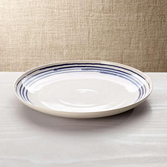 Lina Blue Stripe Round Platter