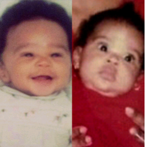 Baby us! - look at all that hair!