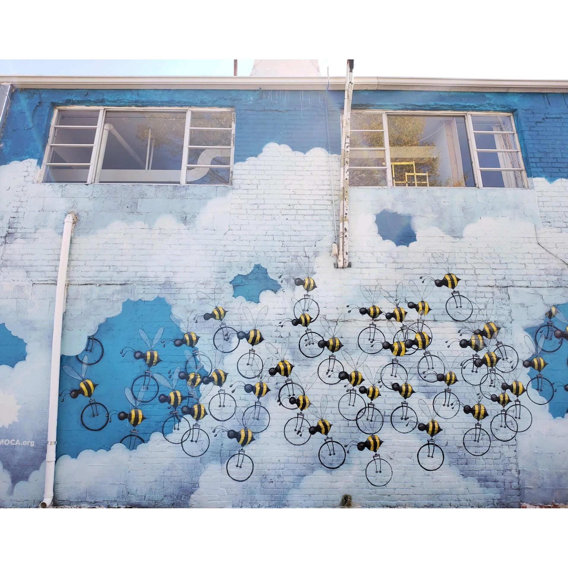 All of the various artworks involved in this wedding are photos of some form of street art.