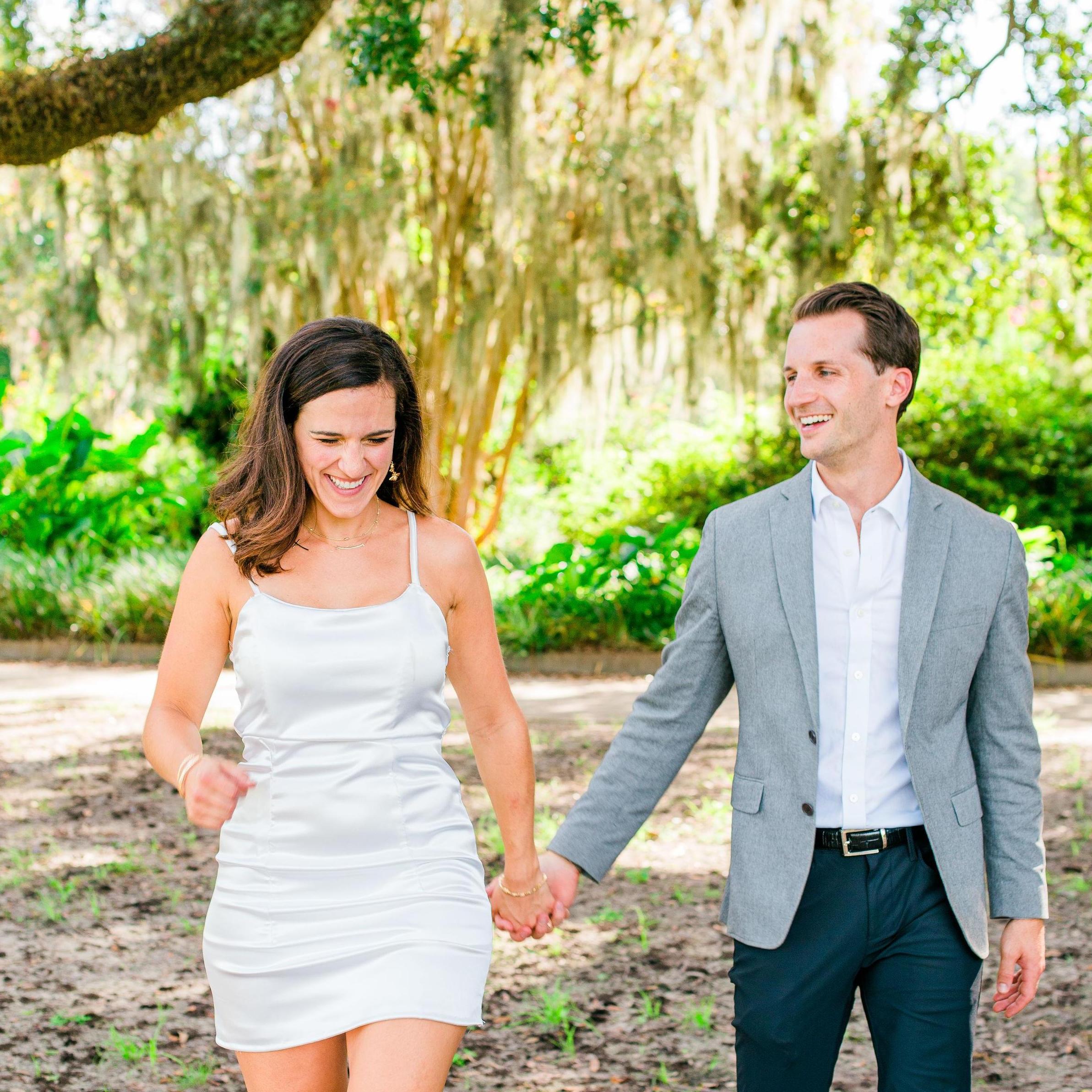 Engagement photos at Hampton Park in downtown Charleston