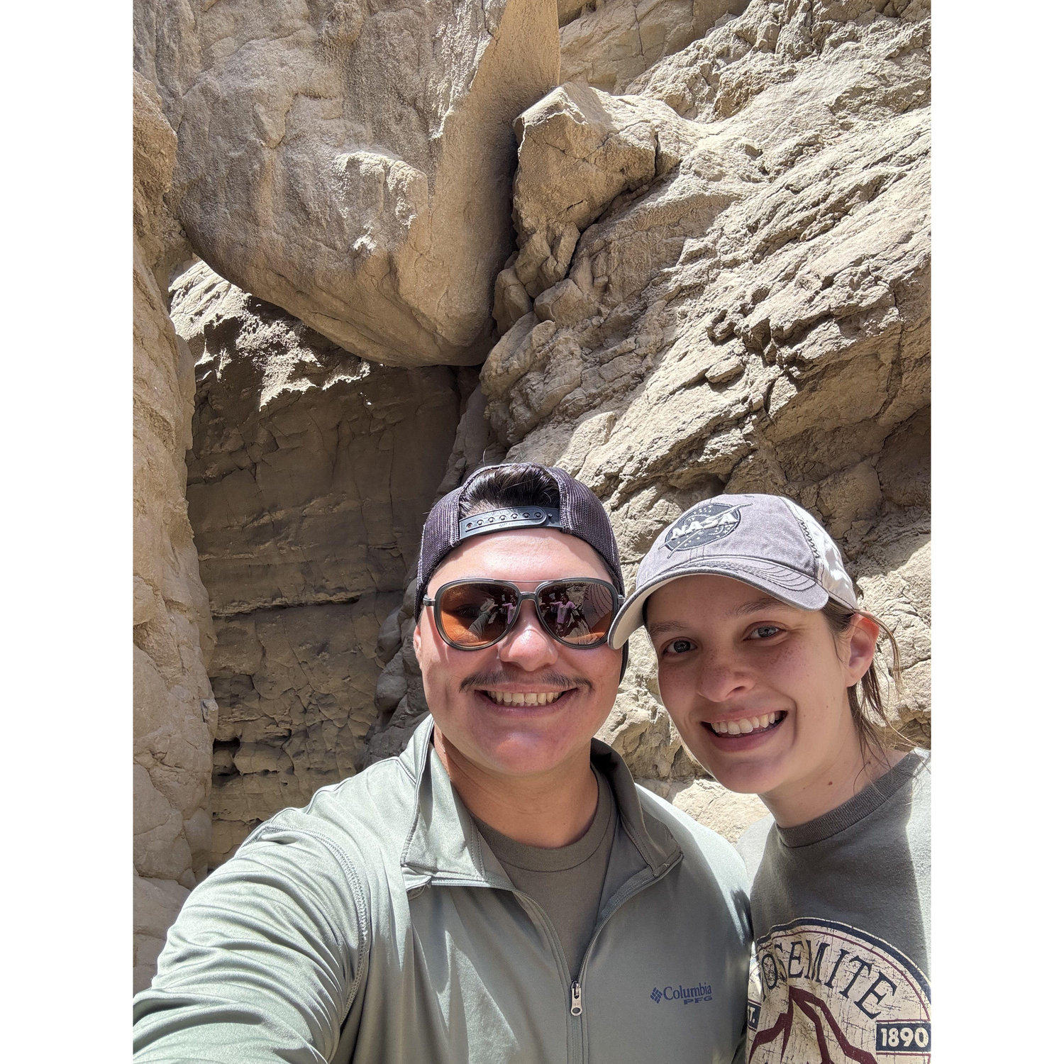Hiking through the slot canyons of Anza Borrego.