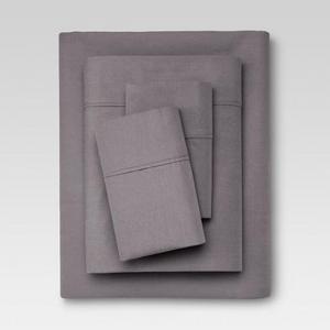 Organic Cotton Solid Sheet Set 300 Thread Count - in GRAY