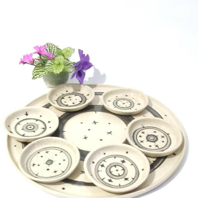 Pesach Seder Plate, Passover Plate, Pottery Plate and Dishes, Pesach Plate, Modern Judaica Gifts, Handmade Dinnerware