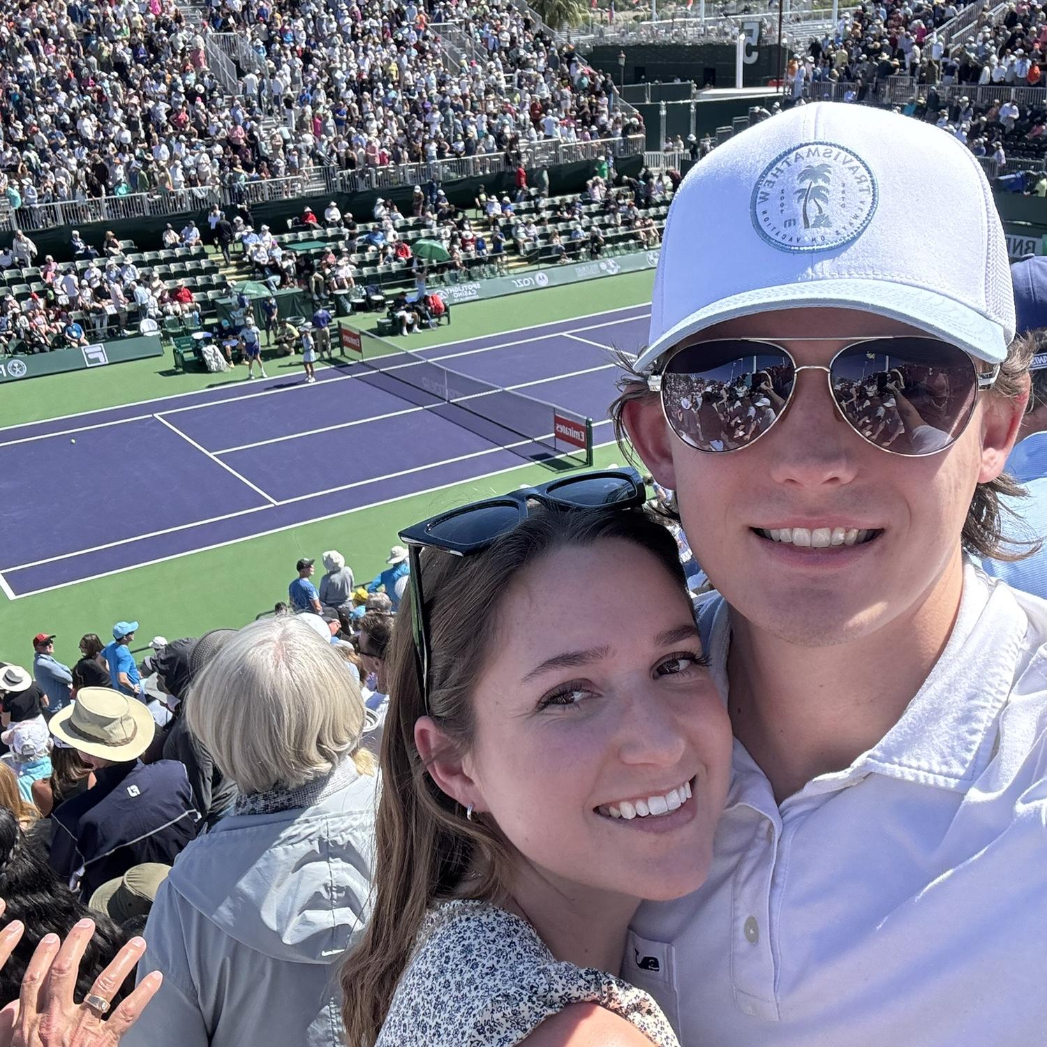 Watching tennis at the BNP Paribas tournament in Palm Springs!