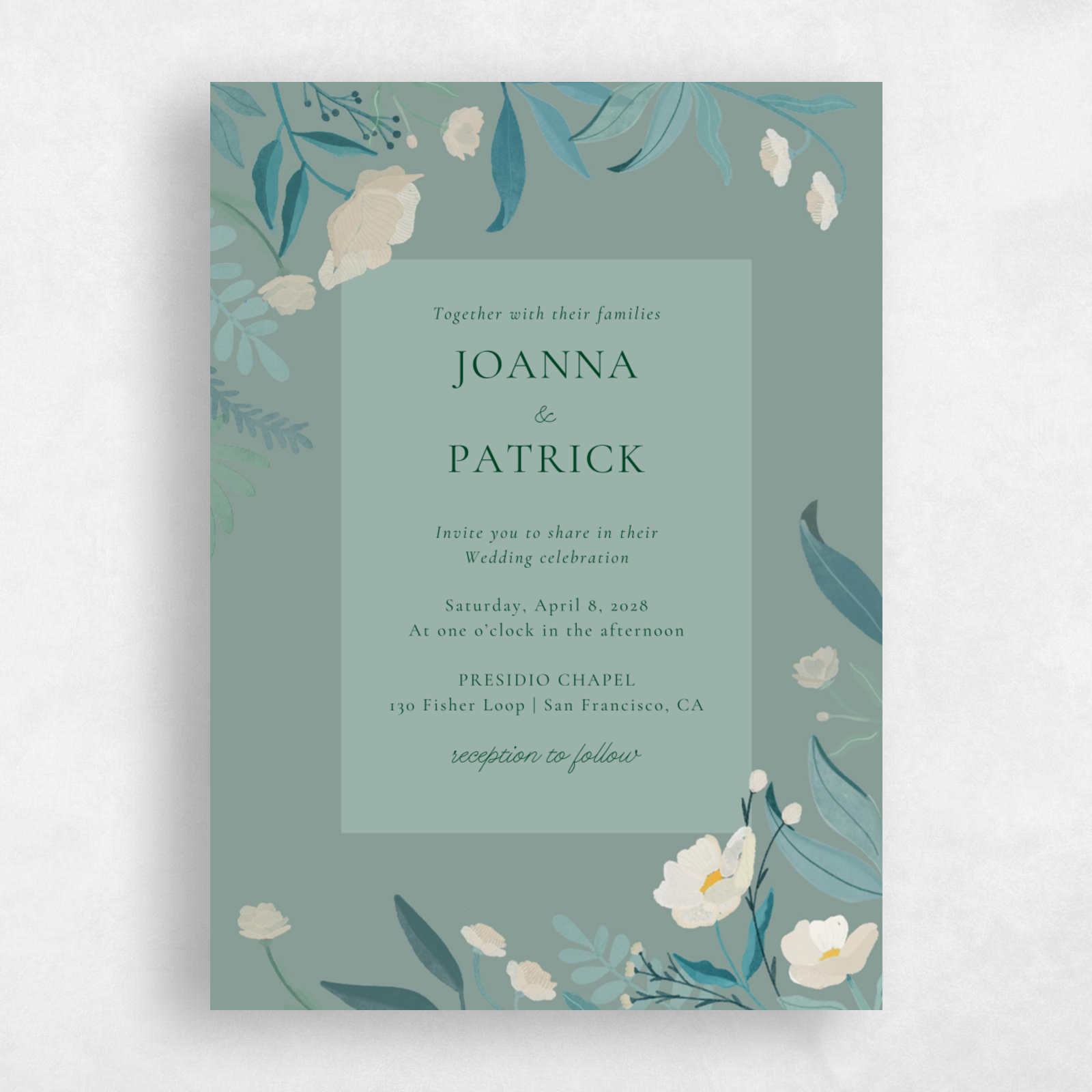 IWPP287, Green Color, Shimmery Finish Paper, Designer Multifaith Invitations ., image size:1600x1600