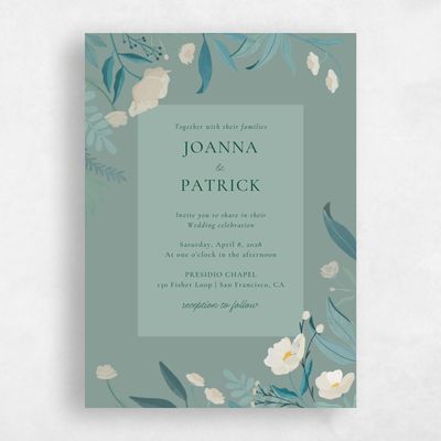 Sage, Green Wedding Invitation - Blysse Frame