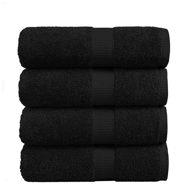 Bath Sheets Bathroom Towel Set- 4 Pack 100% Cotton Extra Large Bath Towels, Oversized Bath Towels, Luxury Bath Towels Large Bathroom Set, Shower Towels Bath Towel Sets for Bathroom, 35x66 - Black