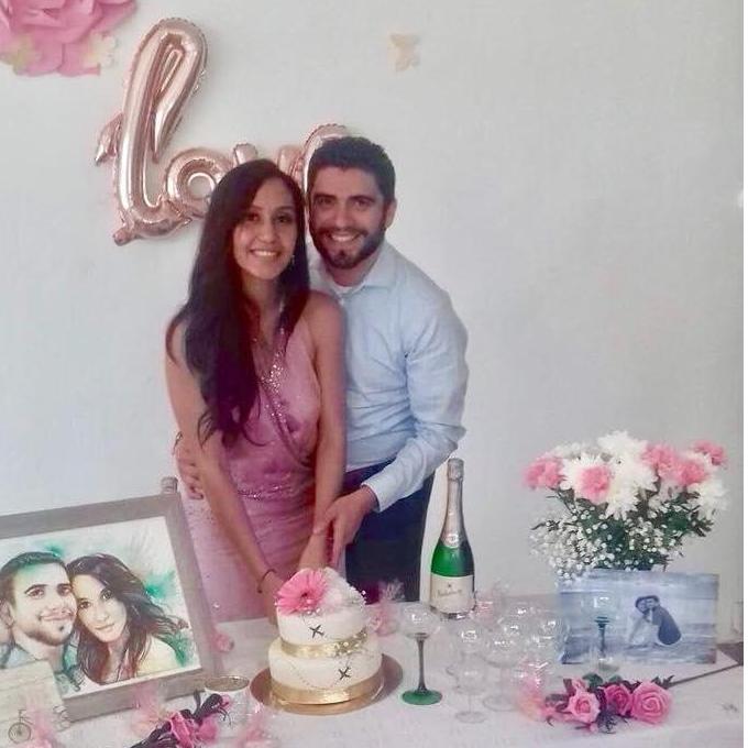 Our engagement party with our loved ones in Mauritius.