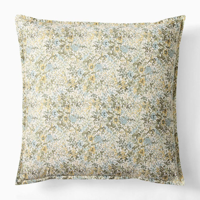 Frankie Floral Reversible Euro Sham, Green Multi