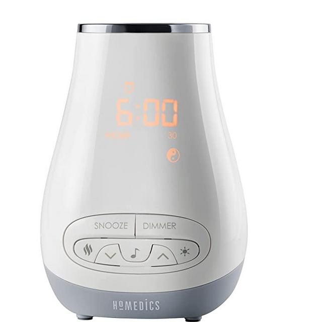 HoMedics SoundSpa Slumber Scents Alarm Clock, Essential Oil Diffuser & White Noise Machine | 6 Soothing Sounds, LED Lights, Auto-Off Timer, Bluetooth
