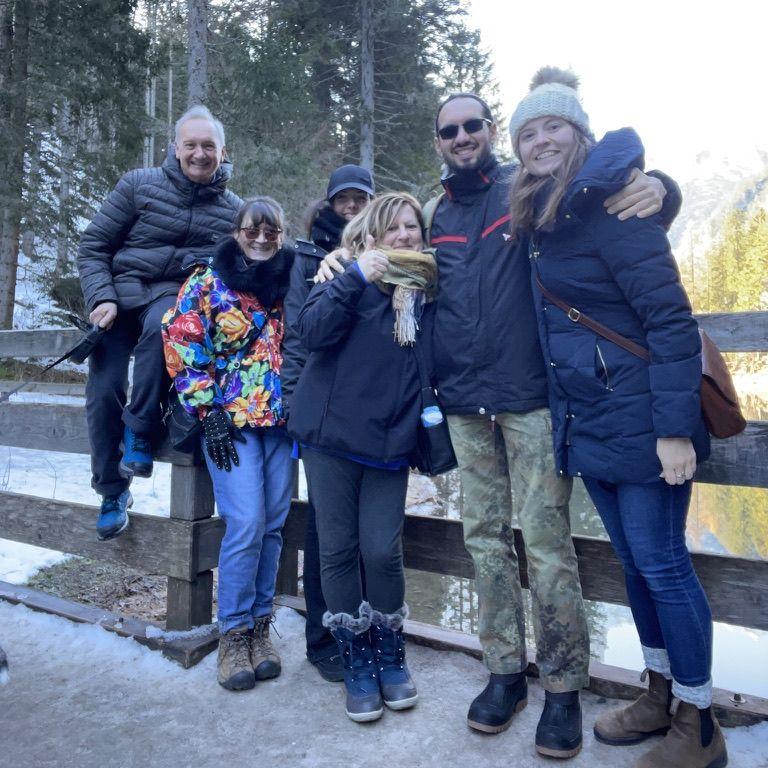 On vacation in Südtirol, Italy with Fabio's family and Dani's mom.