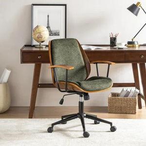 George Oliver Oswina37.75"H Modern Tilting Solid Wood Office Chair with Bent Wood | Wayfair